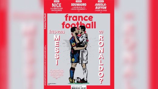 "FRANCE FOOTBALL"-ის პროვოკაცია - ჟურნალის გარეკანზე რონალდუ და მესი ერთმანეთს კოცნიან! 3