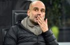 Josep Guardiola coach of Manchester City reacts ahead of the